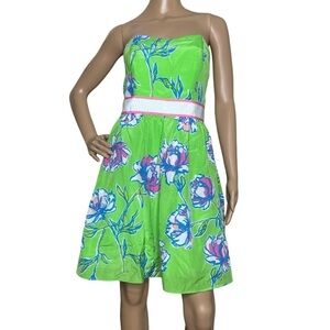 Lilly Pulitzer green floral Langley dress, size 6